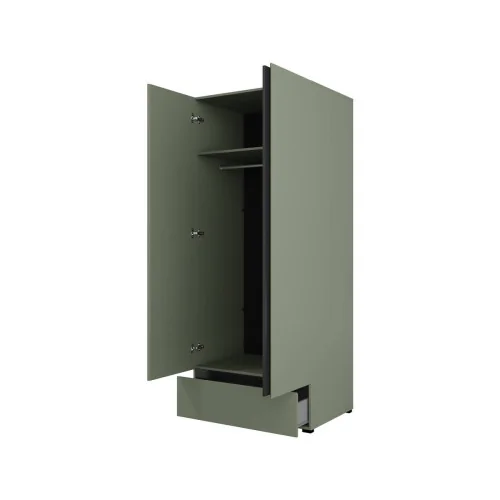 dulap haine Cross 2 uși 1 sertar deschise - 89 cm - culoare verde + negru