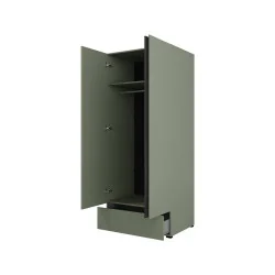 dulap haine Cross 2 uși 1 sertar deschise - 89 cm - culoare verde + negru