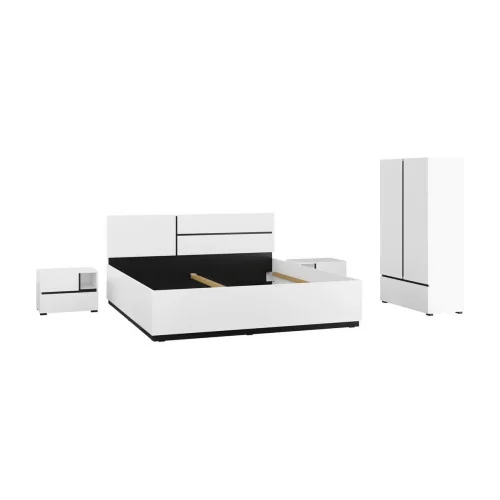 set dormitor colecția Cross culoare alb + negru