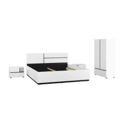 set dormitor colecția Cross culoare alb + negru
