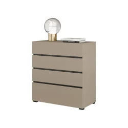 comodă Cross 4 sertare - 80 cm - culoare congo + negru