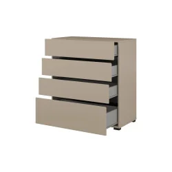 comodă Cross 4 sertare deschise - 80 cm - culoare congo + negru