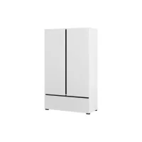 dulap cu polițe Cross 2 uși 1 sertar - 89 cm - culoare alb + negru