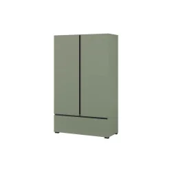 dulap cu polițe Cross 2 uși 1 sertar - 89 cm - culoare verde + negru