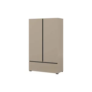 dulap cu polițe Cross 2 uși 1 sertar - 89 cm - culoare alb + negru 2