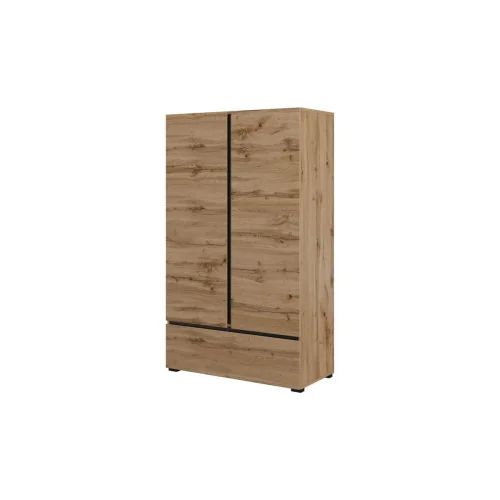 dulap cu polițe Cross 2 uși 1 sertar - 89 cm - culoare stejar wotan + negru