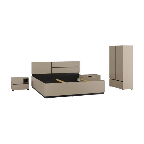 pat + noptiere + dulap Cross culoare congo + negru