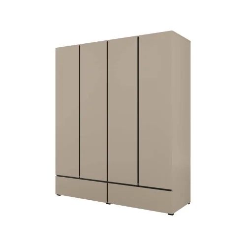 dulap haine Cross 4 uși 2 sertare - 180 cm - culoare congo + negru