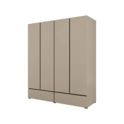 dulap haine Cross 4 uși 2 sertare - 180 cm - culoare congo + negru