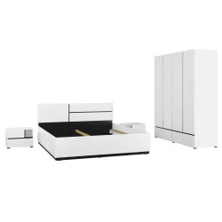 set dormitor colecția Cross culoare alb + negru