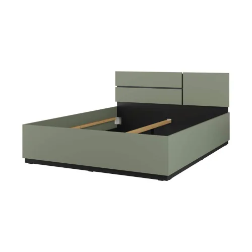 Pat Cross 160 cm varianta de bază cu tablia montată stg - culoare verde