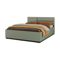 aranjament pat Cross 160 cm varianta de bază cu tablia montată dr - culoare verde