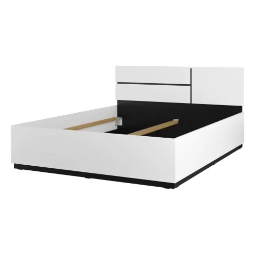 Pat Cross 160 cm varianta de bază cu tablia montată stg - culoare alb