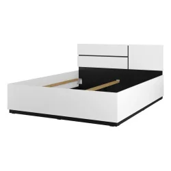 Pat Cross 160 cm varianta de bază cu tablia montată stg - culoare alb
