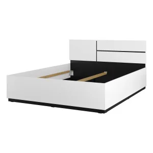Pat Cross 160 cm varianta de bază cu tablia montată stg - culoare alb 2