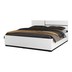 aranjament pat Cross 180 cm varianta de bază cu tablia montată dr - culoare alb