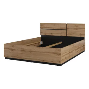 Pat Cross 160 cm varianta de bază cu tablia montată stg - culoare stejar wotan