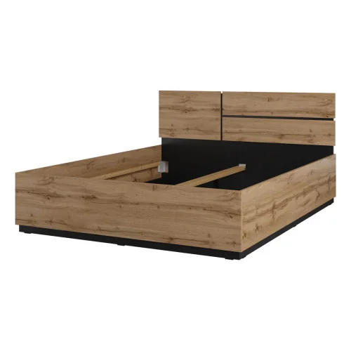 Pat Cross 160 cm varianta de bază cu tablia montată dr - culoare stejar wotan