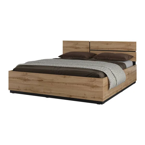 aranjament pat Cross 180 cm varianta de bază cu tablia montată dr - culoare alb