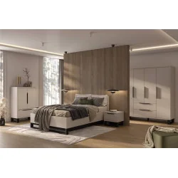 colecția Halle - set mobilier dormitor - culoare cașmir