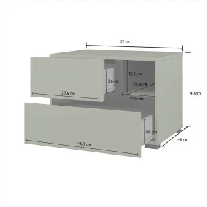 noptieră Cross 2 sertare - culoare verde + negru 2