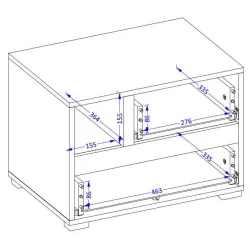 noptieră Cross 2 sertare - dimensiuni
