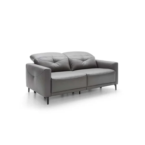 canapea extensibila Sandra din piele naturală - cu tetierele coborâte