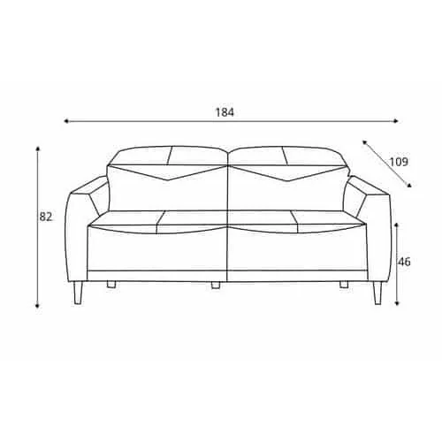 canapea Sandra cu 2 reclinere electrice - cote