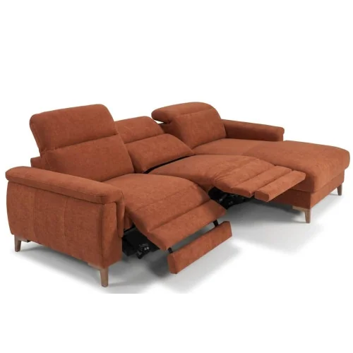 canapea cu 2 reclinere electrice și cu șezlong Mia - textil