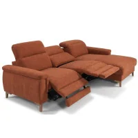 canapea cu 2 reclinere electrice și cu șezlong Mia - textil