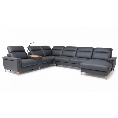 colțar extensibil din piele naturală Mia cu șezlong și 2 reclinere electrice 1,5RF-mp-1,5RF-E-3F-REC p