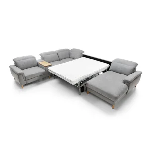 colțar extensibil Mia cu șezlong și reclinere electrice - textil 2