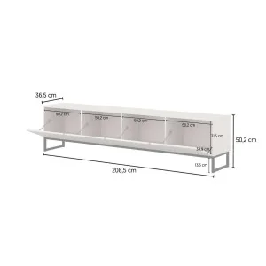 comodă TV Loft 4 usi culoare verde 2