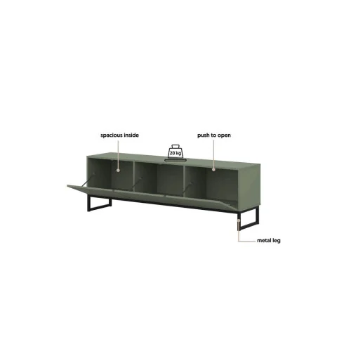 comodă TV 3U Loft 41 - culoare verde