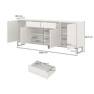 comodă Loft 4 uși și 2 sertare verde 2