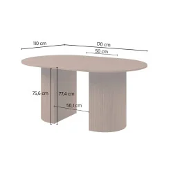 cote - masă extensibilă ovală Cavo - în varianta extinsă cu 1 blat cote - masă extensibilă ovală Cavo - în varianta extinsă cu 1 blat