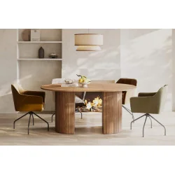 masă extensibilă ovală Cavo - în varianta extinsă cu 1 blat cu scaune SiLLA masă extensibilă ovală Cavo - în varianta extinsă cu 1 blat cu scaune SiLLA