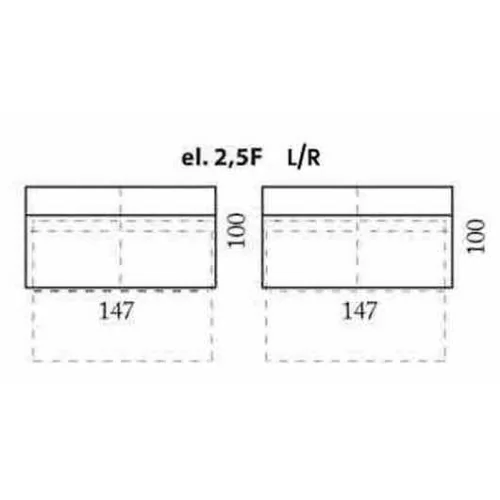 modul 2,5 locuri cu extensie pentru configurare coltare