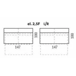 modul 2,5 locuri cu extensie pentru configurare coltare