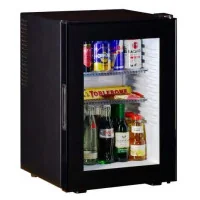 minibar 40 de litri cu usa din sticla si interiorul alb