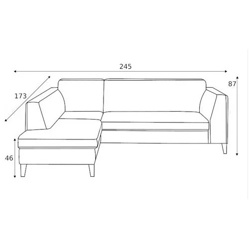 colțar Avola de stânga din piele naturală cote Avola Rec-2,5F