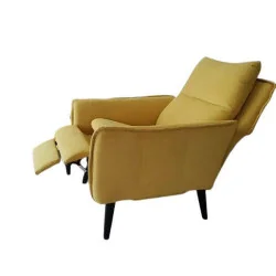 fotoliu cu recliner Ines din stofa galbena