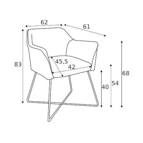 dimensiuni scaun Scarlet tapitat