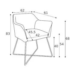 dimensiuni scaun Scarlet tapitat