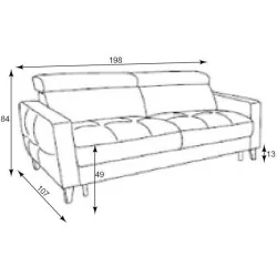 dimensiuni canapele extensibile rabatabile Goya