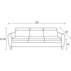 canapea piele extensibila Hugo cote