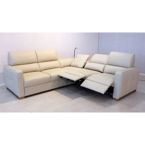 coltare cu recliner de piele Leonardo