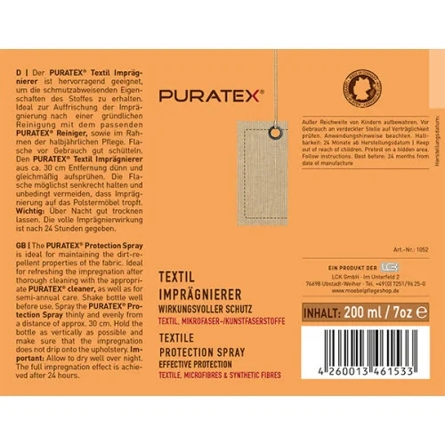 eticheta solutiei de protectie a canapelelor din material textil