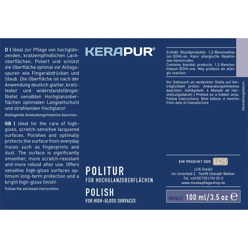 KERAPUR® Polish for high-gloss surfaces