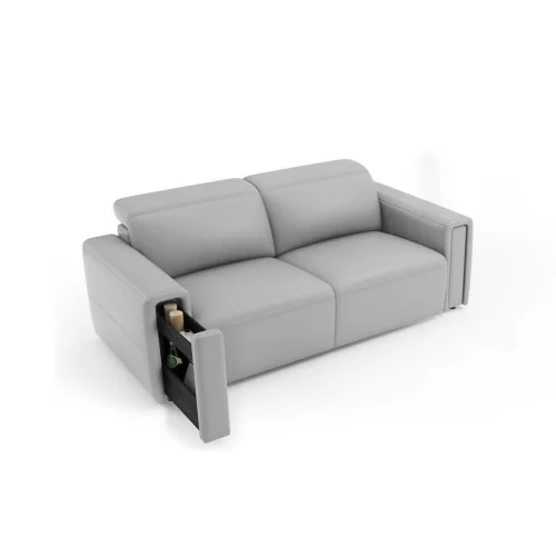 canapea Monaco din piele cu brațe de tip D (cu depozitare) sau C